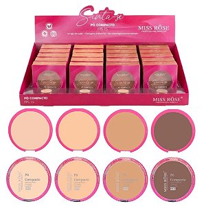 Miss Rose - Po compacto Medios e Escuro com Proteção Solar - 24 Und