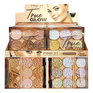 Pink 21 - Paleta Iluminador True Glow CS4016 - Kit C/12 und