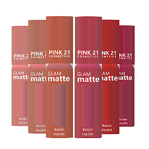 Pink21 - Batom Liquido Matte Glam CS3923 - kit C/6 Und
