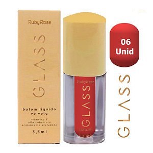 Ruby Rose - Batom Liquido Glass Velvety HB578 BG04 - 06 UND