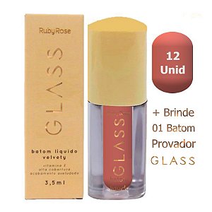 Ruby Rose - Batom Liquido Glass Velvety HB578 BG03 - 12 UND