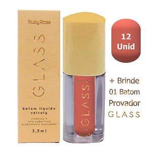 Ruby Rose - Batom Liquido Glass Velvety HB578 BG06 - 12 UND
