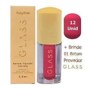 Ruby Rose - Batom Liquido Glass Velvety HB578 BG07 - 12 UND