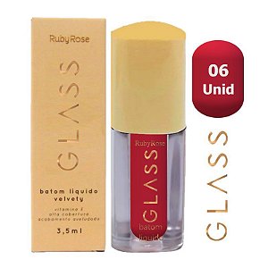 Ruby Rose - Batom Liquido Glass Velvety HB578 BG08 - 06 UND