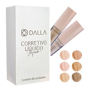 Dalla - Corretivo Liquido Vegano - Kit C/6 Und