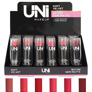 Uni Makeup - Batom Matte Soft Velvet BA134DS - Box C/24 UND