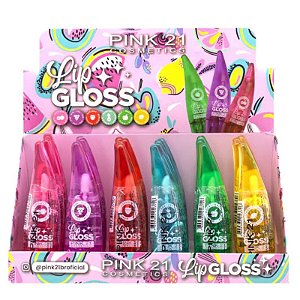 Pink21 - Lip Gloss Incolor Fruits CS4187 - Kit C/24 Und