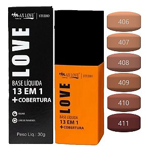Max Love - Base Liquida 13 em 1 Cobertura 406 - 411 - 06 UND