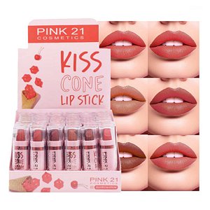 Pink 21 - Batom Bala Kiss Cone CS4348 (A) - Box C/48 UND