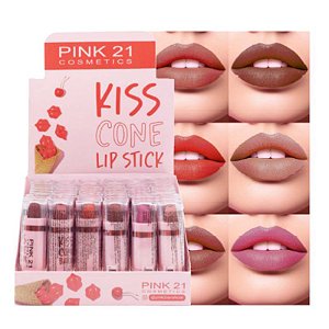 Pink 21 - Batom Bala Kiss Cone CS4348 (B) - Box C/48 UND