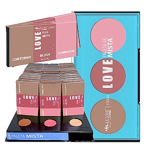 Max love - Paleta Mista Contorno, Blush e Iluminador - 36Un