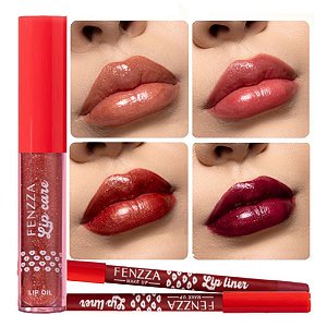 Fenzza - Kit Lip Oil + Contorno Labial 4 Cores FZ22023 - 4 Kits