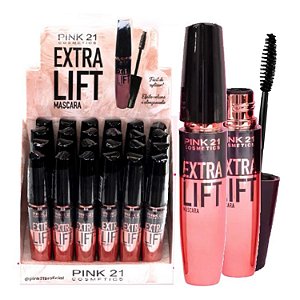 Pink 21 - Mascara de Cilios Extra Lift Volume e Alonga Peel Off - 24Und