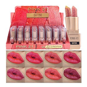 Pink 21 - Batom Glitter Hidratante CS4223 - 24 Und