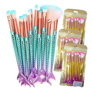 Hello Mini - Kit com 10 Pinceis Sereia BKT505 - 12 Kits