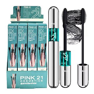Pink 21 - Mascara de Cilios 2 em 1 Extreme 4D CS3550 - 12 Und