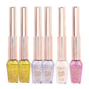 Pink 21 - Delineador Colorido Glitter CS3951 - 6 Und