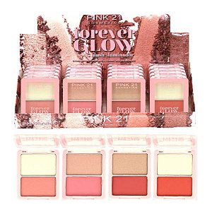 Pink 21 - Blush e Iluminador Forever Glow CS3643 - 24 Und