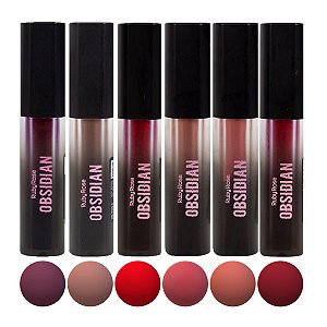 Ruby Rose - Batom Liquido Creme Lip Obsidian Vegano 1 a 6