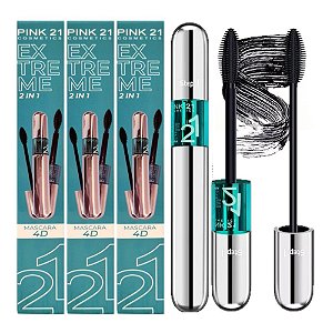 Pink 21 - Mascara de Cilios 2 em 1 Extreme 4D CS3550 - 6 Und
