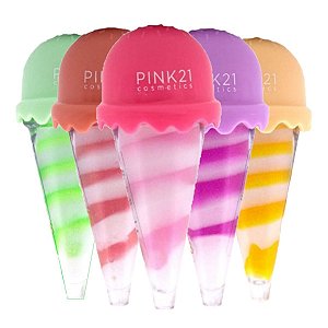 Pink 21 - Lip Gloss Sorvete com Brilho CS4561 - 6 Und