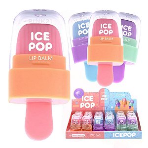 Pink 21 - Lip Balm Fofo Ice Pop Picole CS4803 - 24 Und