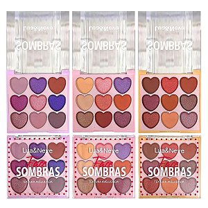 Lua e Neve - Paleta de Sombras Face Coração LN02484 - 6 Und