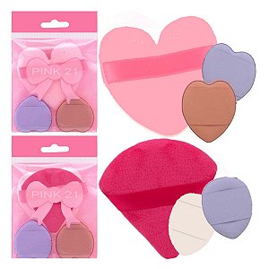Pink 21 - Kit 3 Esponjas Faciais HB87235