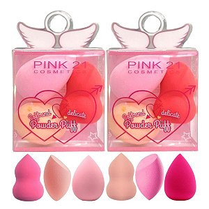 Pink 21 - Kit 03 Esponja para Corretivo HB87236 - 12 Kits
