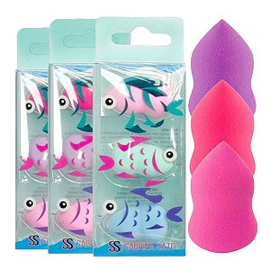 Sabrina Sato - Kit 3 Mini Esponjas Peixe SP2005 - 12 Kits