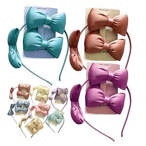 Fashion Jewelry - Kit Tiara e 2 Laços HP1324 - 12 Kits