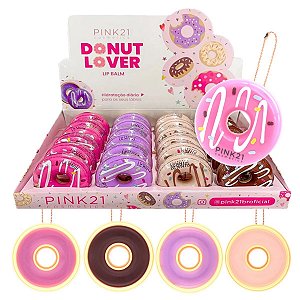Pink 21 - Lip Balm Donut Lover Chaveiro CS5027 - 24 Und