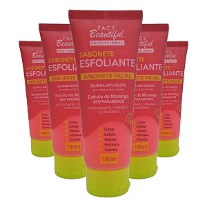 Face Beautiful - Sabonete Esfoliante Morango FB361 - 6 Und