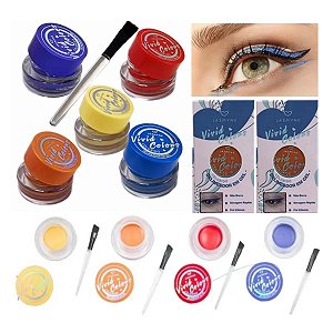 Jasmyne - Delineador em Gel Pincel Colorido JS02027 - 6 Und