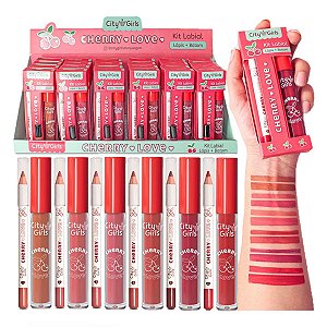 City Girls - Kit Labial Lapis + Batom Cherry CG339 - 24 Kits
