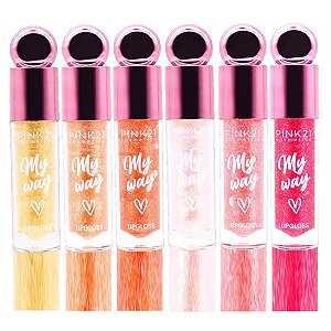 Pink 21 - Lip Gloss My Way Glitter CS4840 - 6 Und