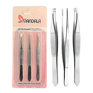 Mandala - Kit de Pinças Inox JJ3393