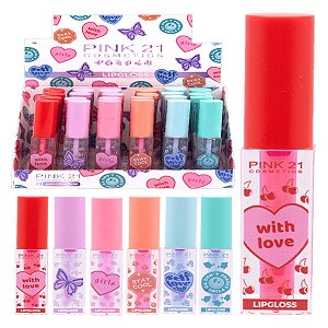 Pink 21 - Lip Gloss Glitter CS4356 - 24 Und