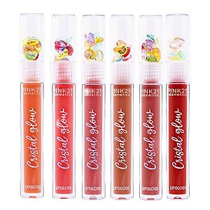Pink 21 - Lip Gloss Cristal Glow A - 6 Und  (A)