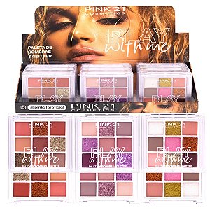 Pink 21 - Paleta de Sombras e Glitter CS4251 - 24 Und