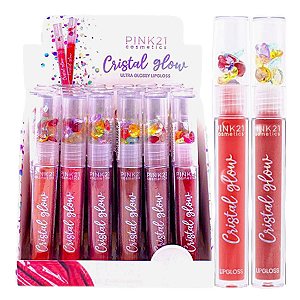 Pink 21 - Lip Gloss Cristal Glow A - 24 Und  (A)