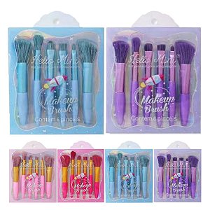 Hello Mini - Kit 6 Pinceis para Maquiagem BKT484 - 12 Kits