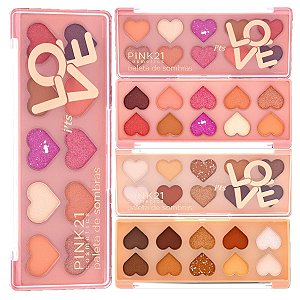 Pink 21 - Paleta de Sombras Love CS4643 - Kit c/ 6 Und