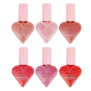 Pink 21 - Lip Gloss Heart Coração Glitter CS3696 B - 6 Und