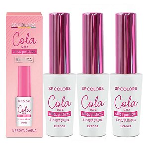 SP Colors - Cola p/ Cilios Prova Dagua Branca SPG03 - 6 Und