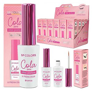 SP Colors - Cola p/ Cilios Prova Dagua Branca SPG03 - 24 Und