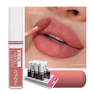 Mahav - Batom Liquido Matte Nude Rose - Box C/12 e Prov