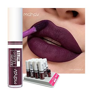 Mahav - Batom Liquido Matte Berinjela - Display C/12 e Prov