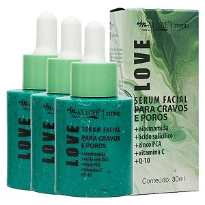 Max Love - Serum p/ Cravos e Poros + Q-10 - 6 Und