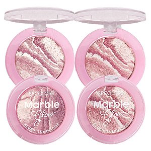 SP Colors - Blush Iluminador Marble Glow SP401 - 6 Und